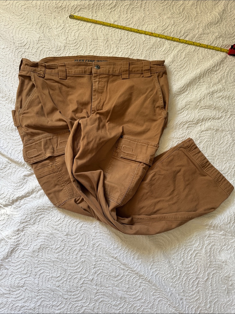 42 x 34 Duluth Trading Co Carhartt-Style Brown Bootcut Work Jeans